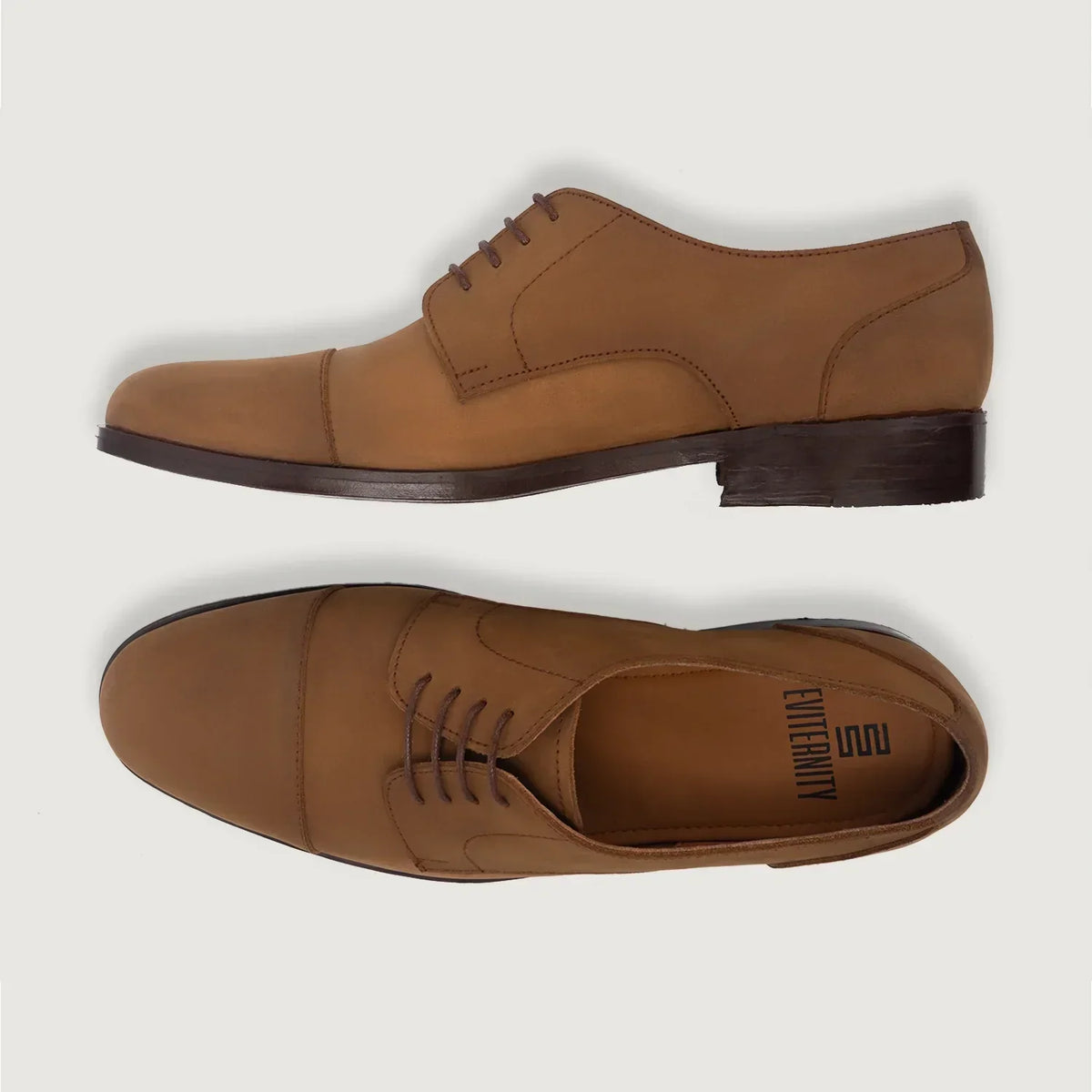 Attorney Derby Brown Nubuck Leather Shoes - men's shoes in brown nubuck leather, view 3