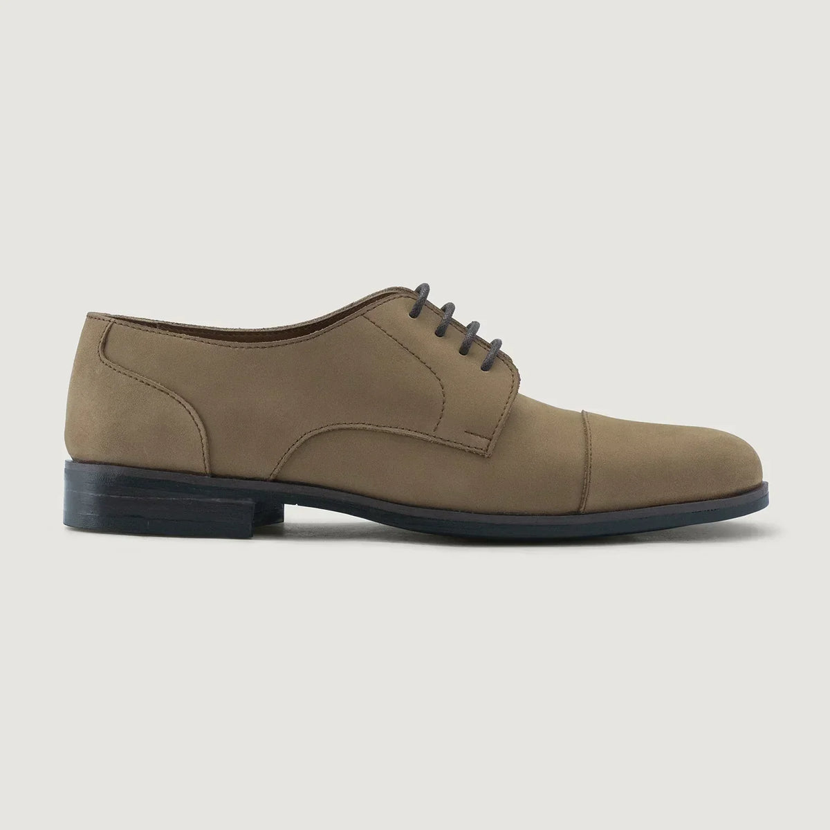 Attorney Derby Brown Nubuck Leather Shoes Rugged Sole - men's shoes in brown nubuck leather, view 2