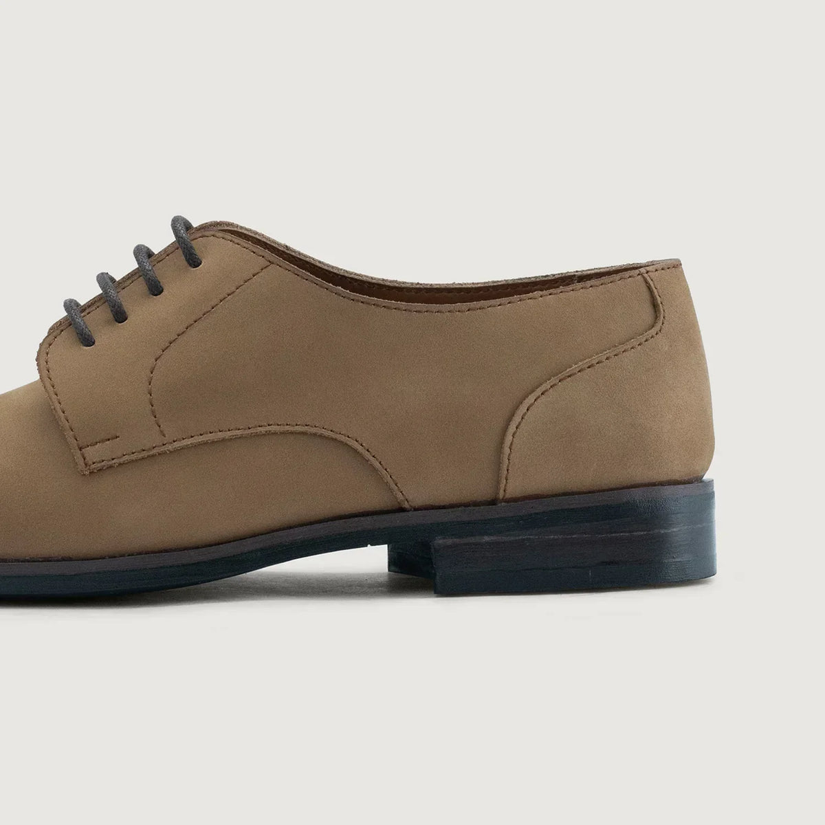 Attorney Derby Brown Nubuck Leather Shoes Rugged Sole - men's shoes in brown nubuck leather, view 5