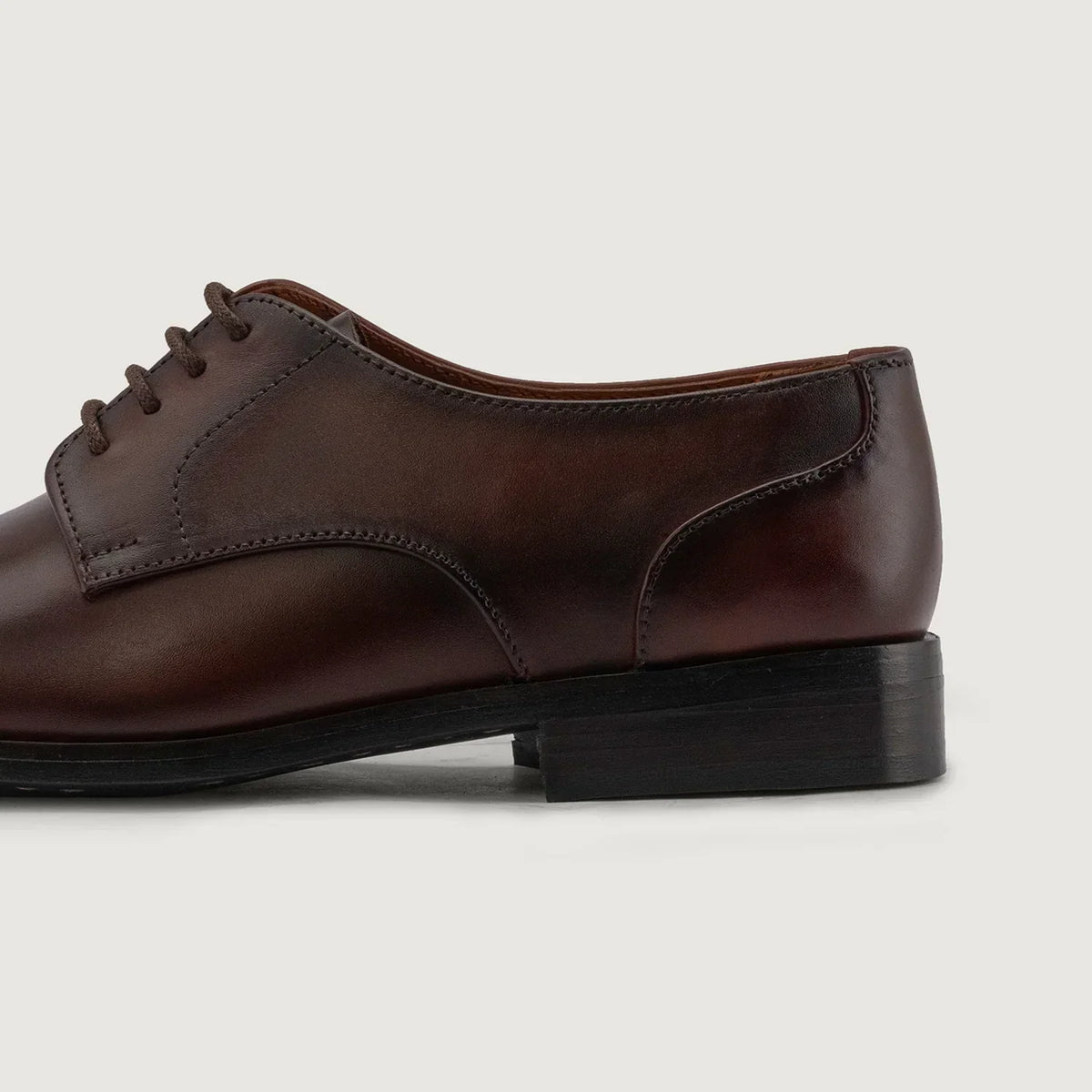 Attorney Derby Burnished Brown Leather Shoes - men's shoes in brown genuine leather, view 5