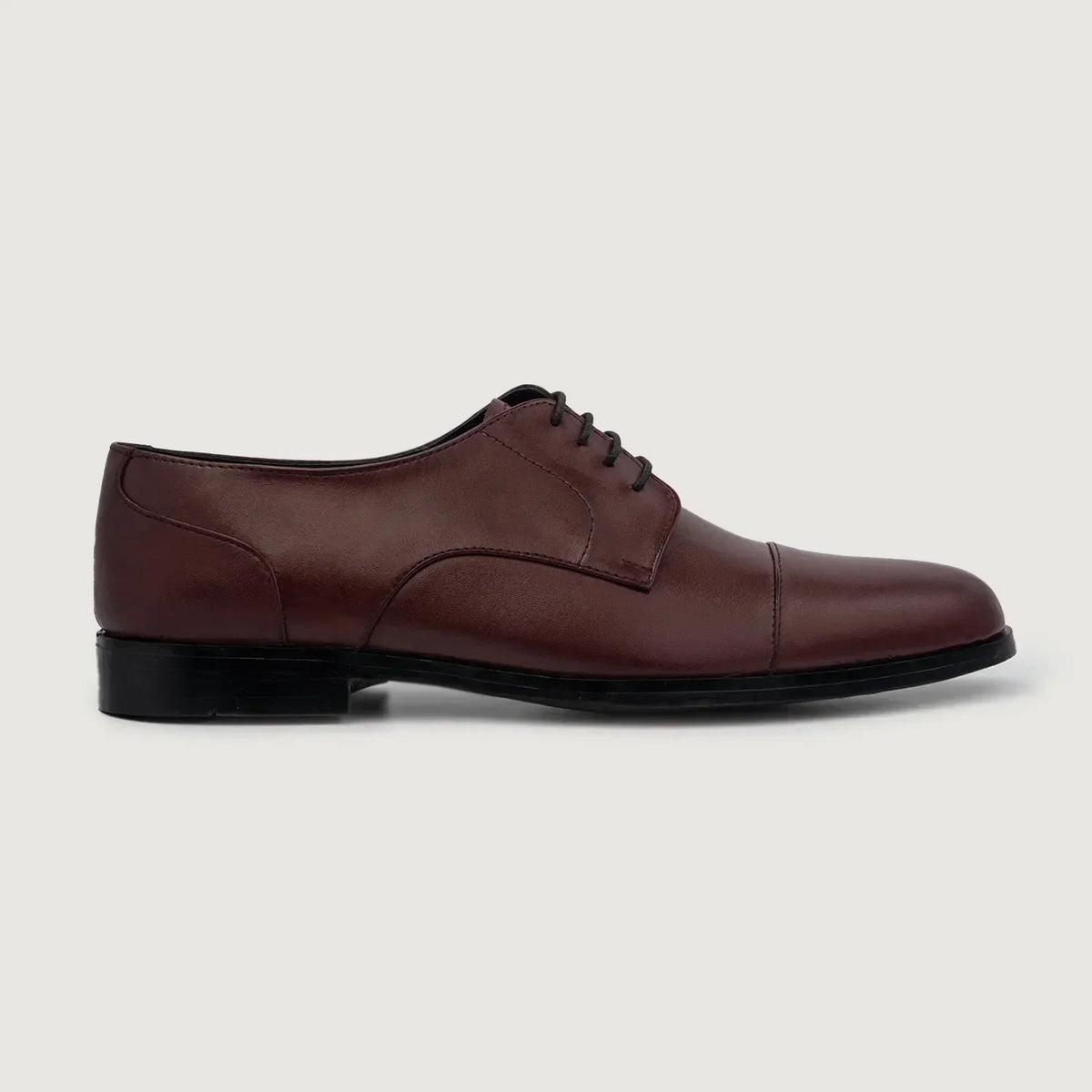 Attorney Derby Maroon Leather Shoes - men's shoes in maroon genuine leather, view 2