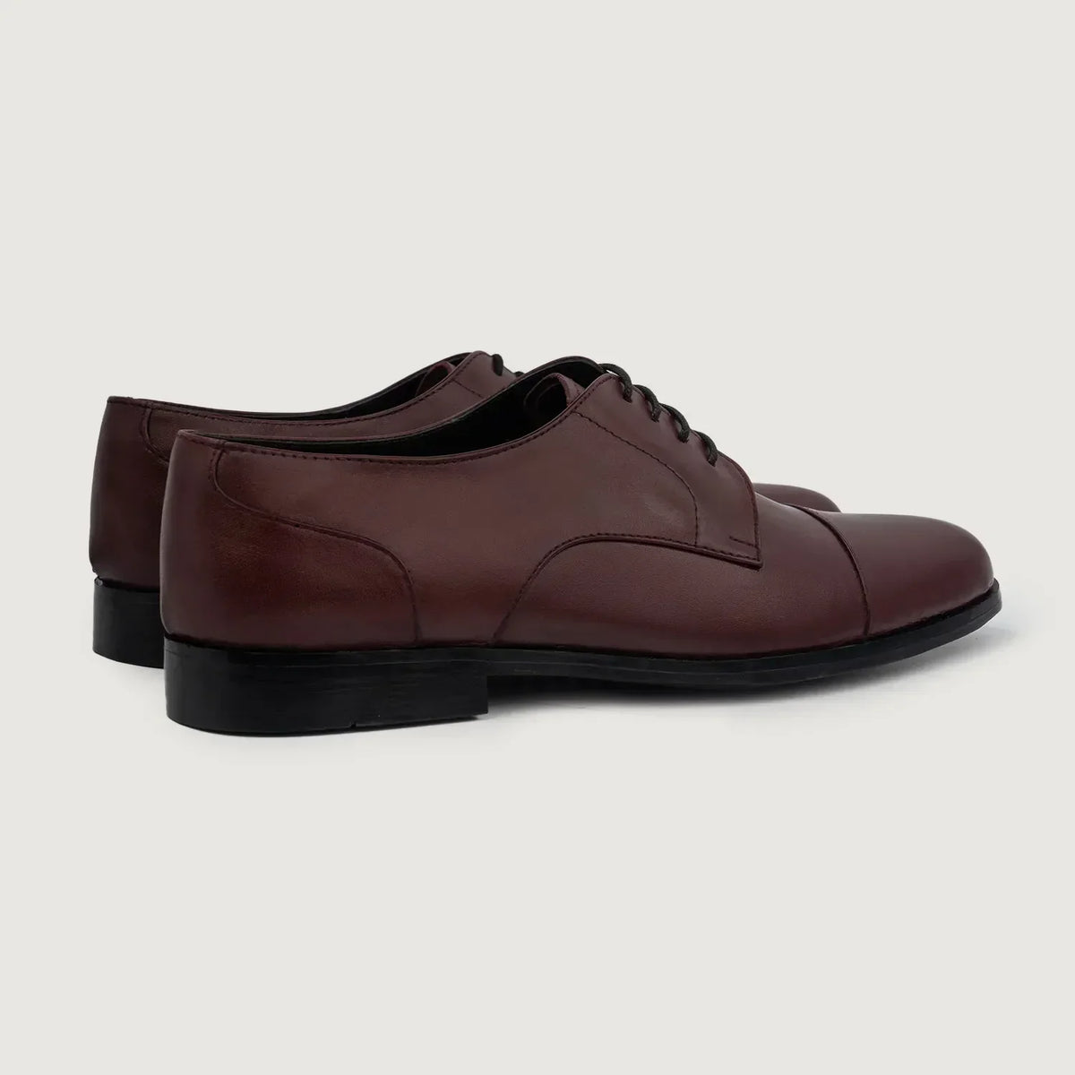 Attorney Derby Maroon Leather Shoes - men's shoes in maroon genuine leather, view 4
