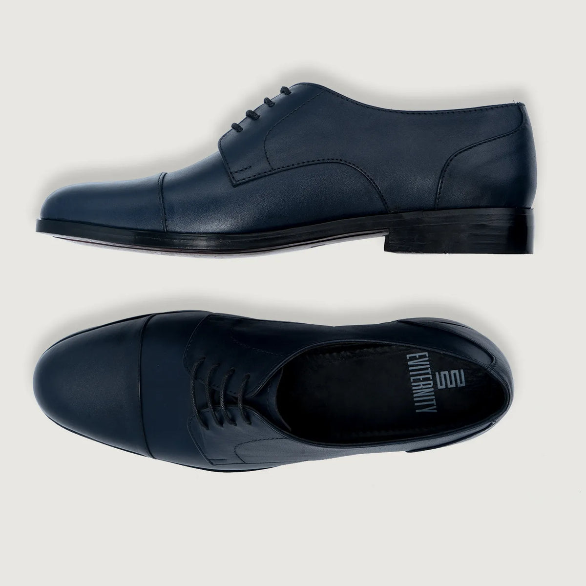 Attorney Derby Midnight Blue Leather Shoes - men's shoes in midnight blue genuine leather, view 3