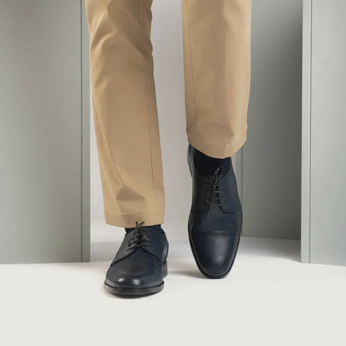 Attorney Derby Midnight Blue Leather Shoes - men's shoes in midnight blue genuine leather, view 7