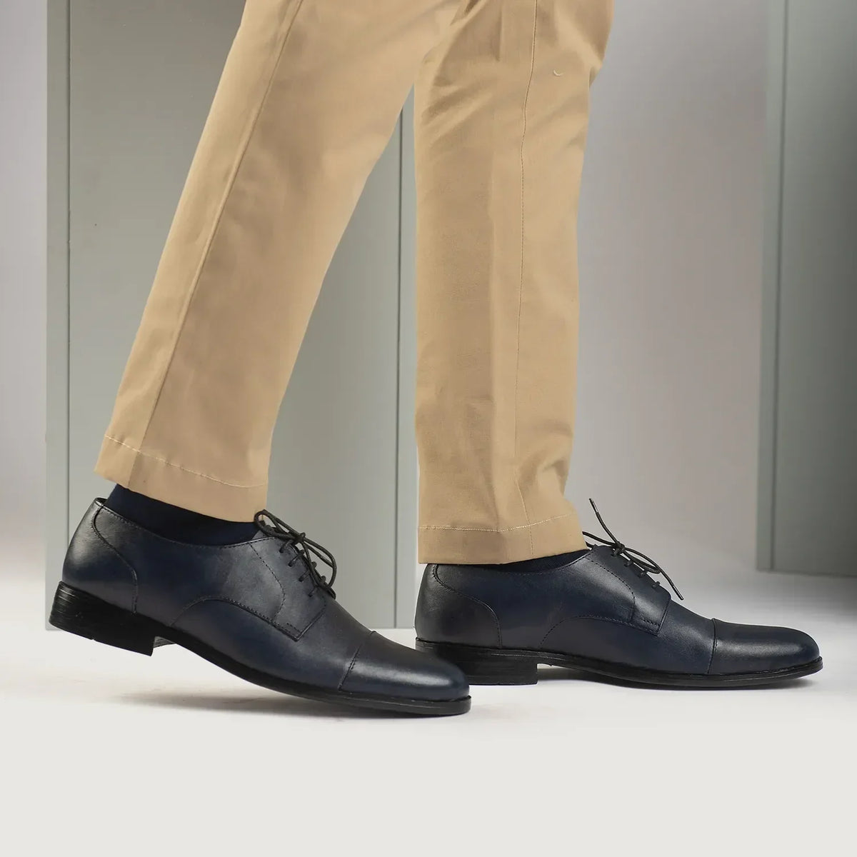 Attorney Derby Midnight Blue Leather Shoes - men's shoes in midnight blue genuine leather, view 8