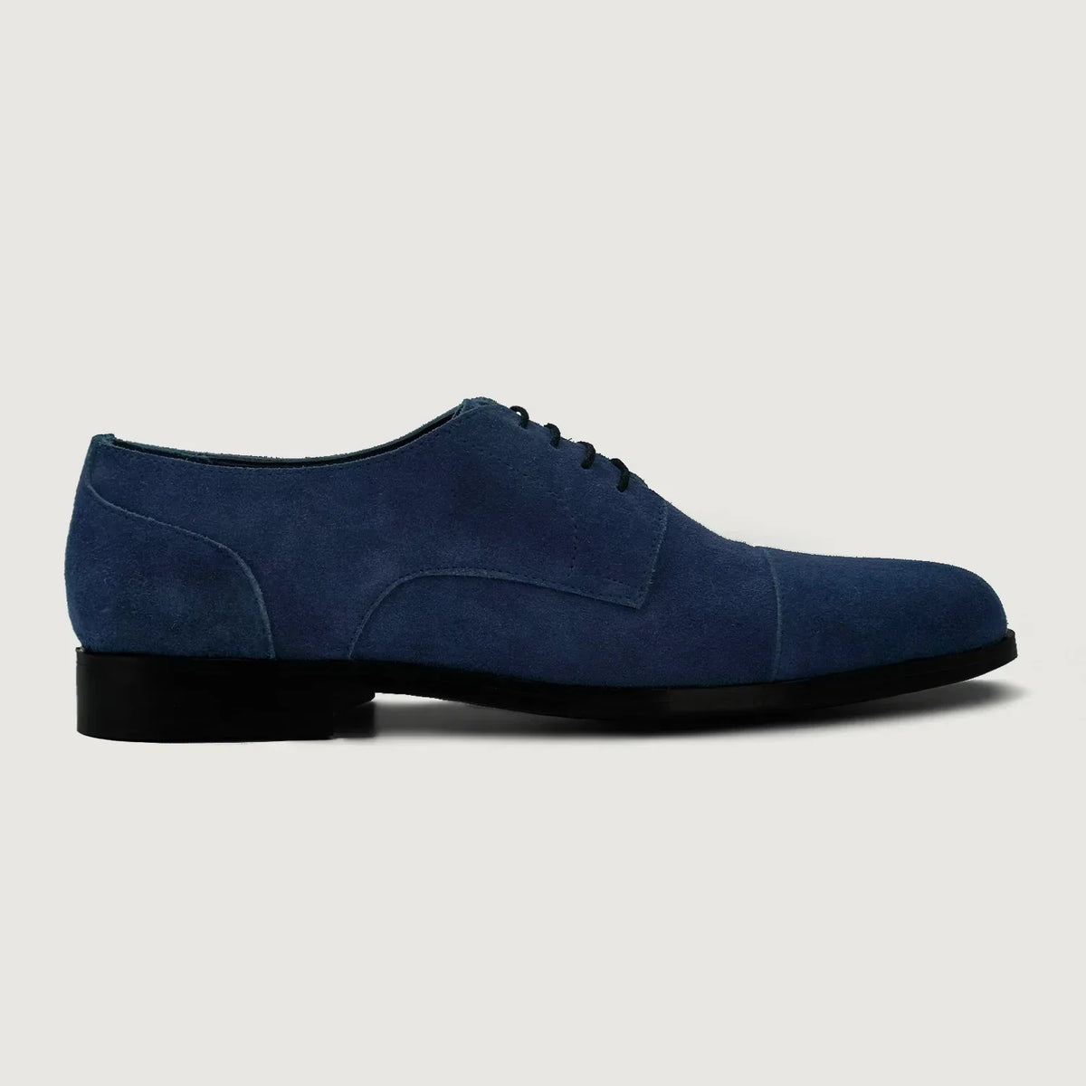 Attorney Derby Midnight Blue Suede Leather Shoes - men's shoes in midnight blue suede leather, view 2