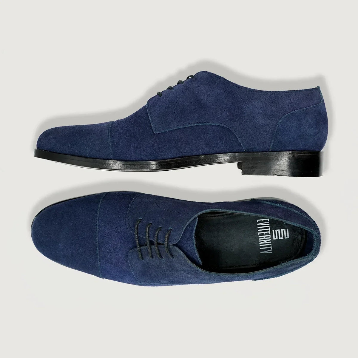 Attorney Derby Midnight Blue Suede Leather Shoes - men's shoes in midnight blue suede leather, view 3