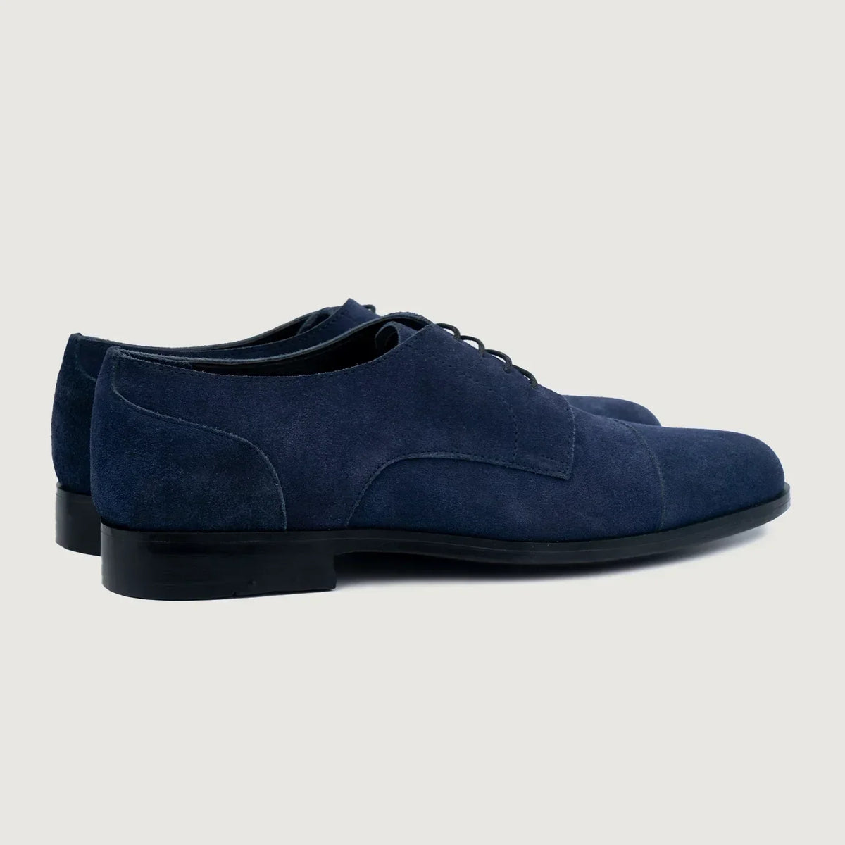 Attorney Derby Midnight Blue Suede Leather Shoes - men's shoes in midnight blue suede leather, view 4