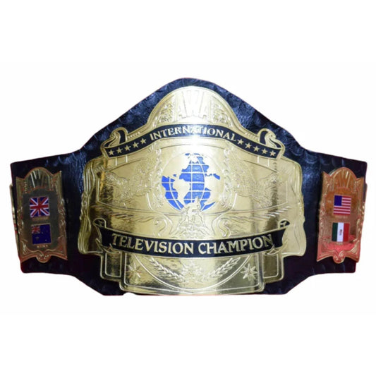 AWA International Television Championship Inspired Brass Plate Belt - photo 1 of 2 | Brex International