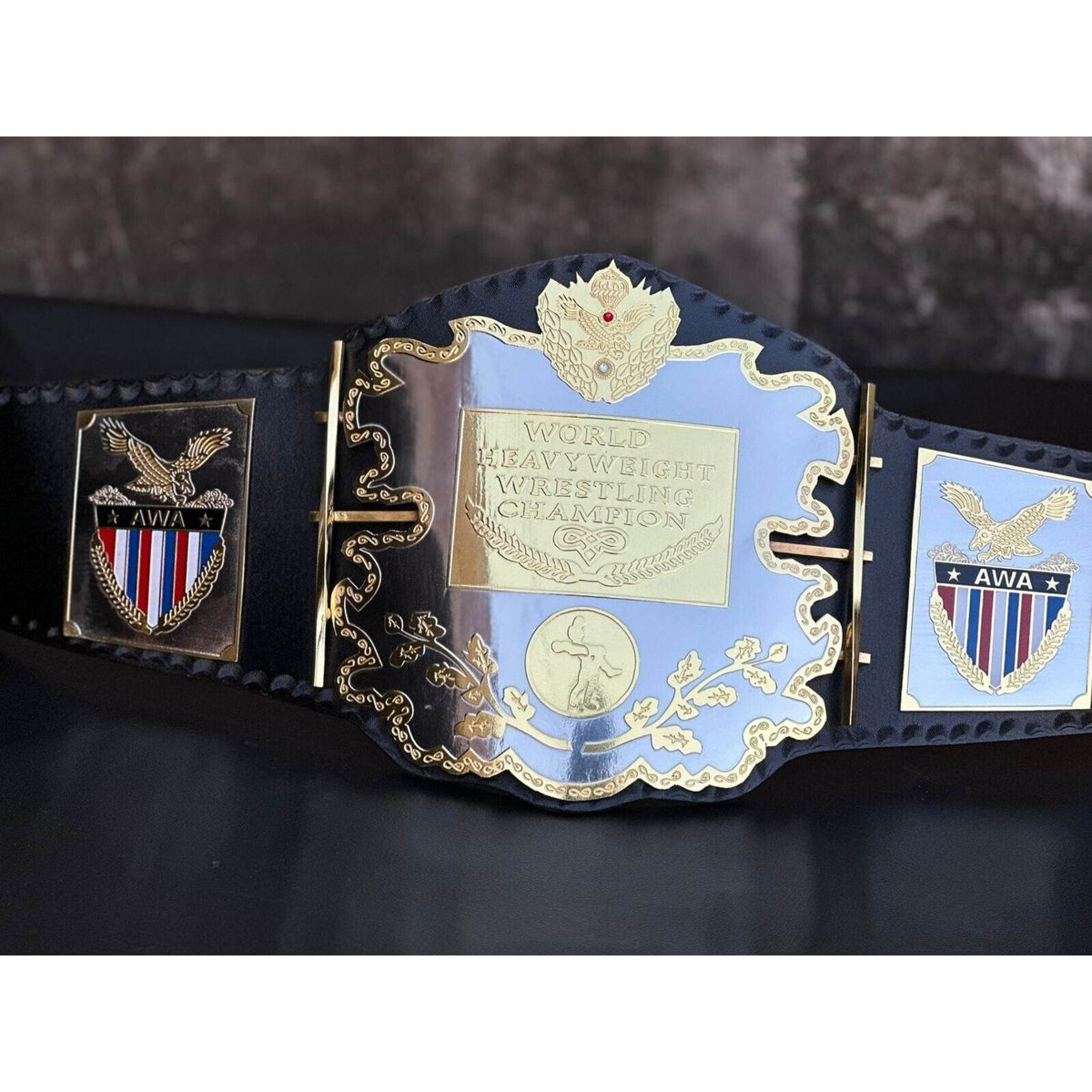 AWA World Heavyweight Championship Inspired Brass Plate Title Belt - photo 10 of 12 | Brex International