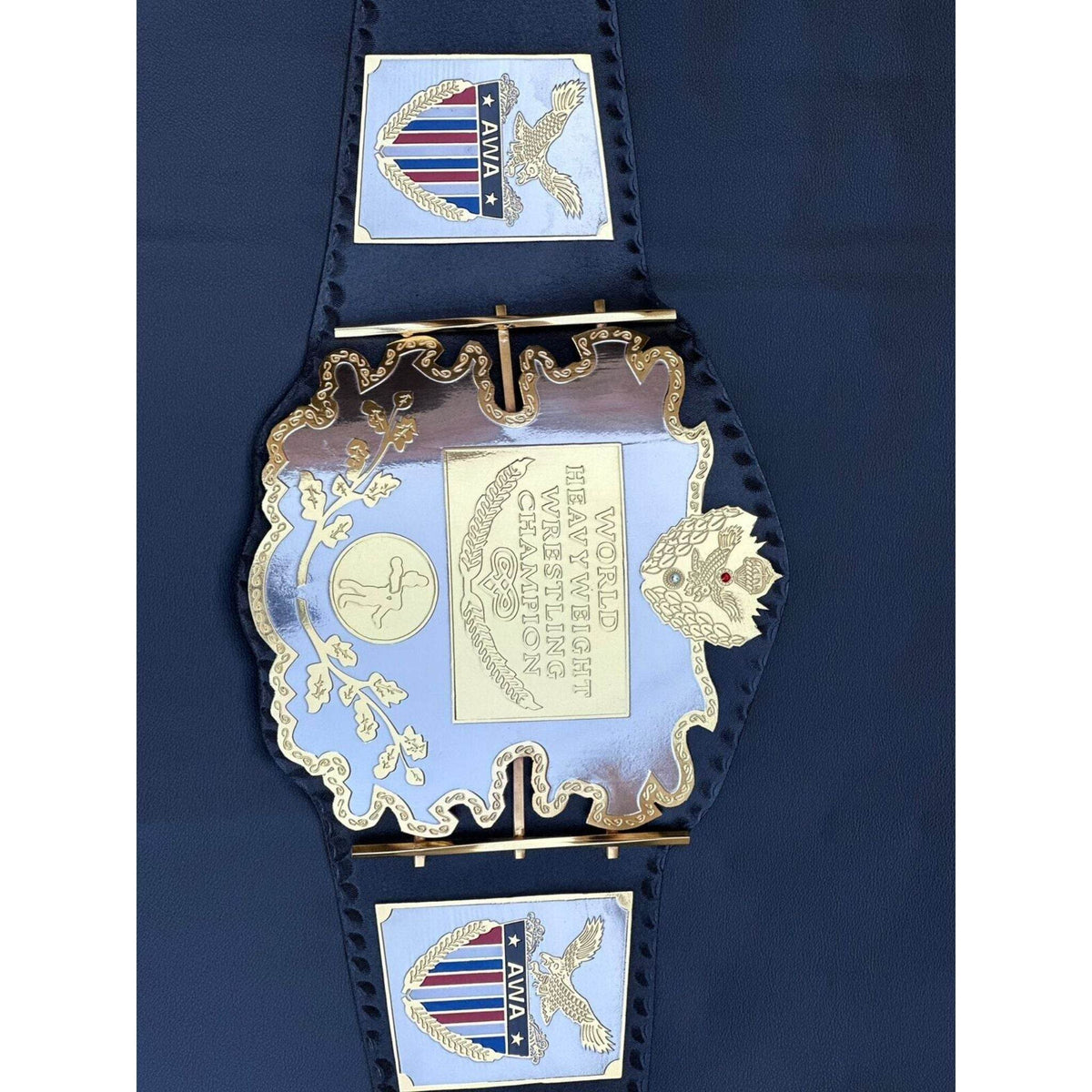 AWA World Heavyweight Championship Inspired Brass Plate Title Belt - photo 11 of 12 | Brex International