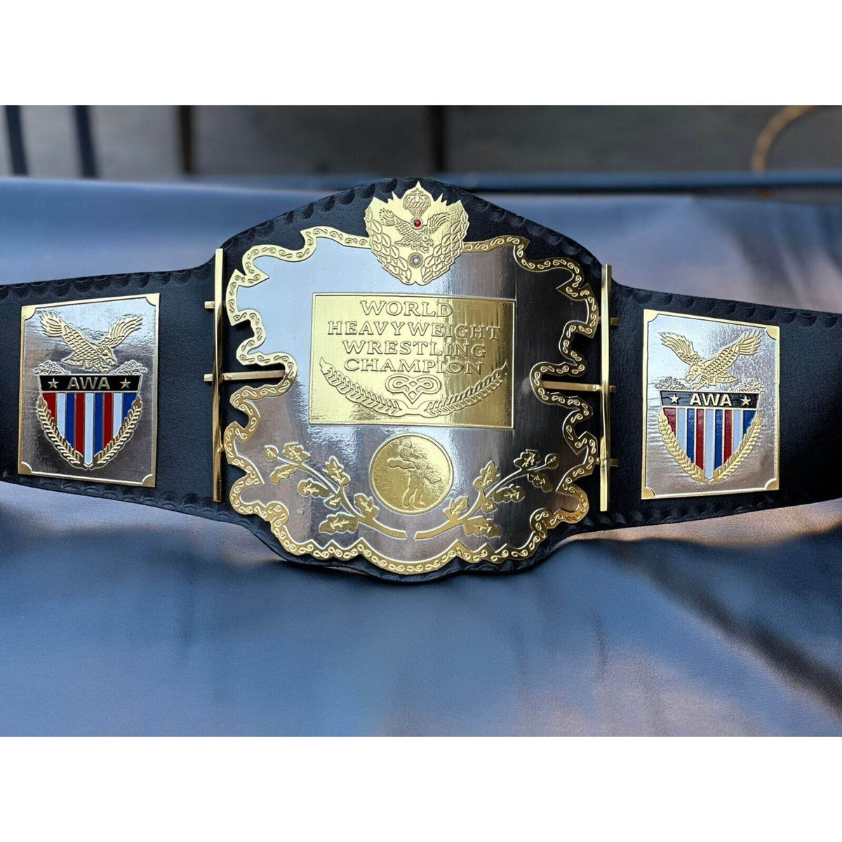 AWA World Heavyweight Championship Inspired Brass Plate Title Belt - photo 2 of 12 | Brex International
