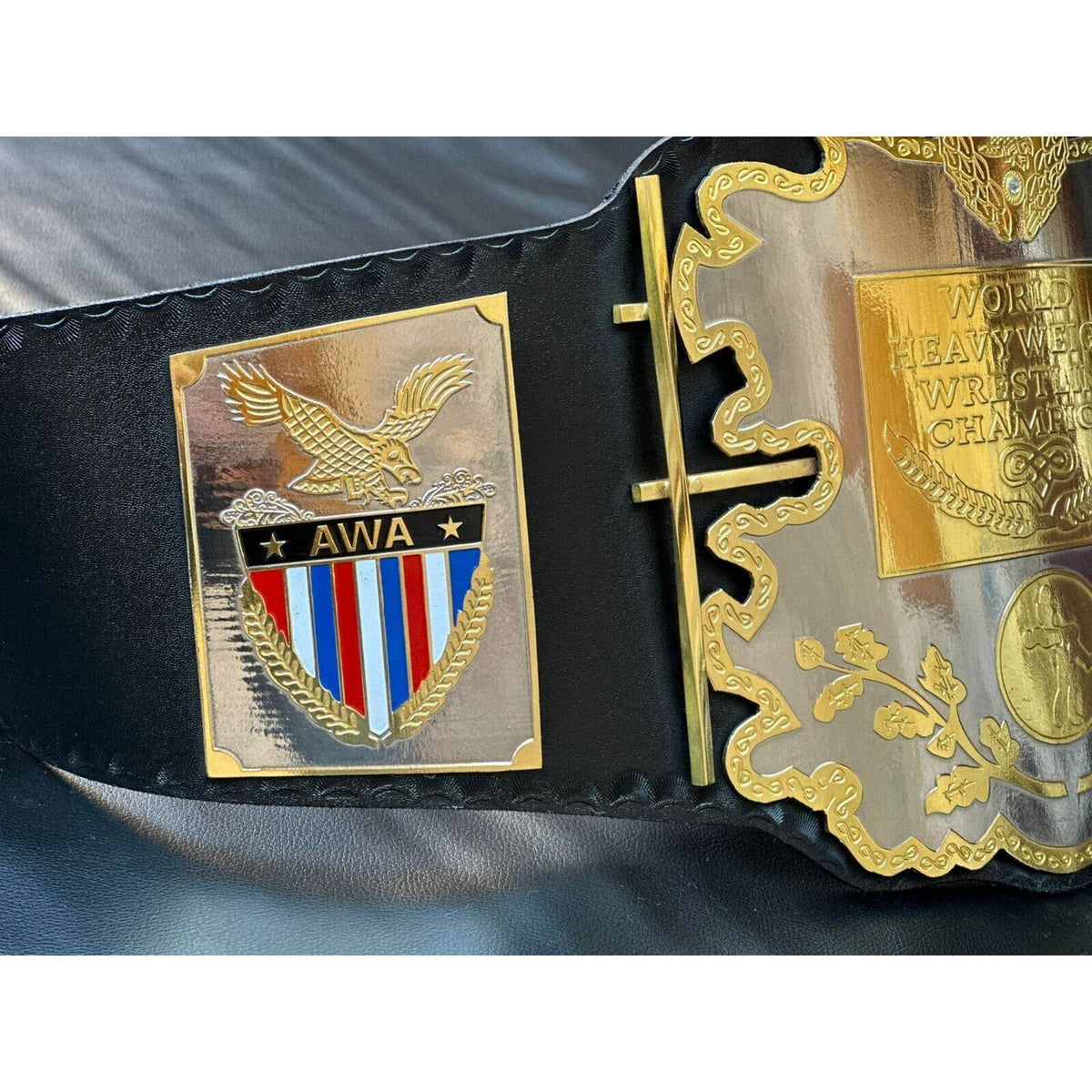 AWA World Heavyweight Championship Inspired Brass Plate Title Belt - photo 5 of 12 | Brex International