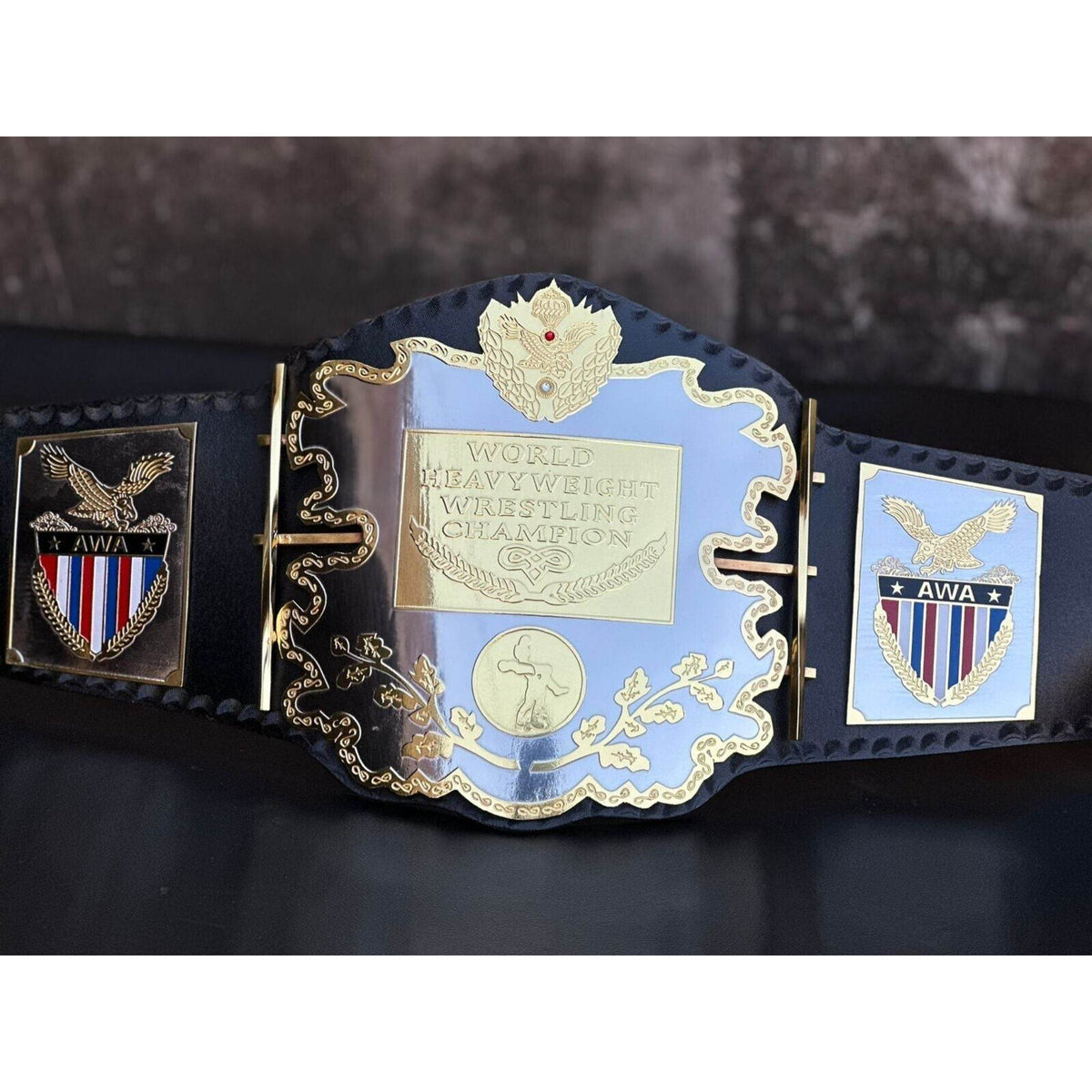 AWA World Heavyweight Championship Inspired Brass Plate Title Belt - photo 7 of 12 | Brex International
