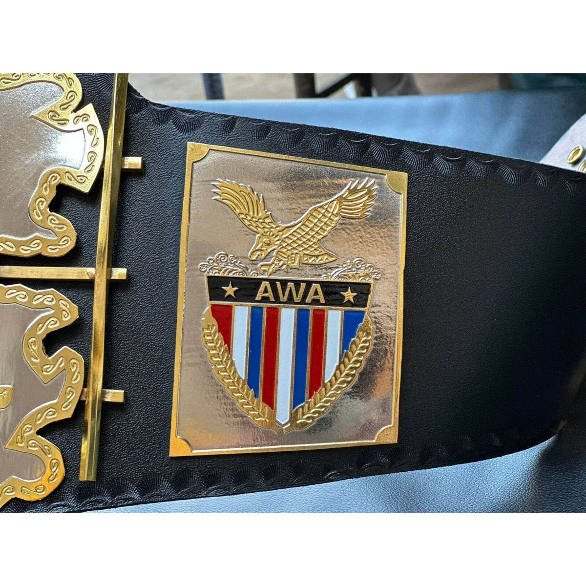 AWA World Heavyweight Championship Inspired Brass Plate Title Belt - photo 9 of 12 | Brex International