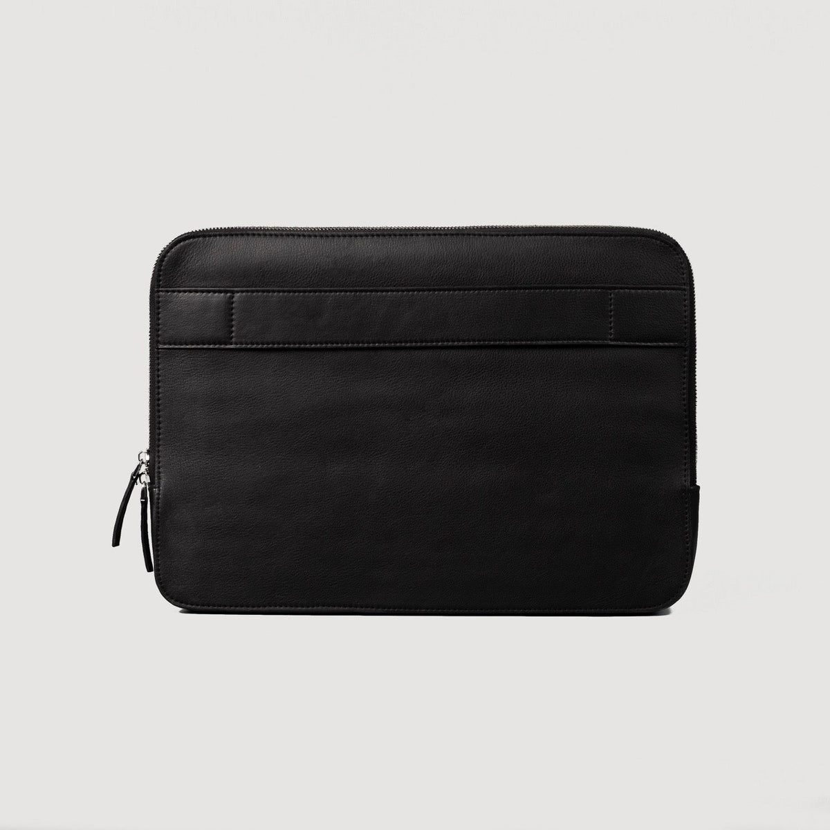 Brex Baxter Black Leather Laptop Sleeve - black leather laptop sleeve, view 3