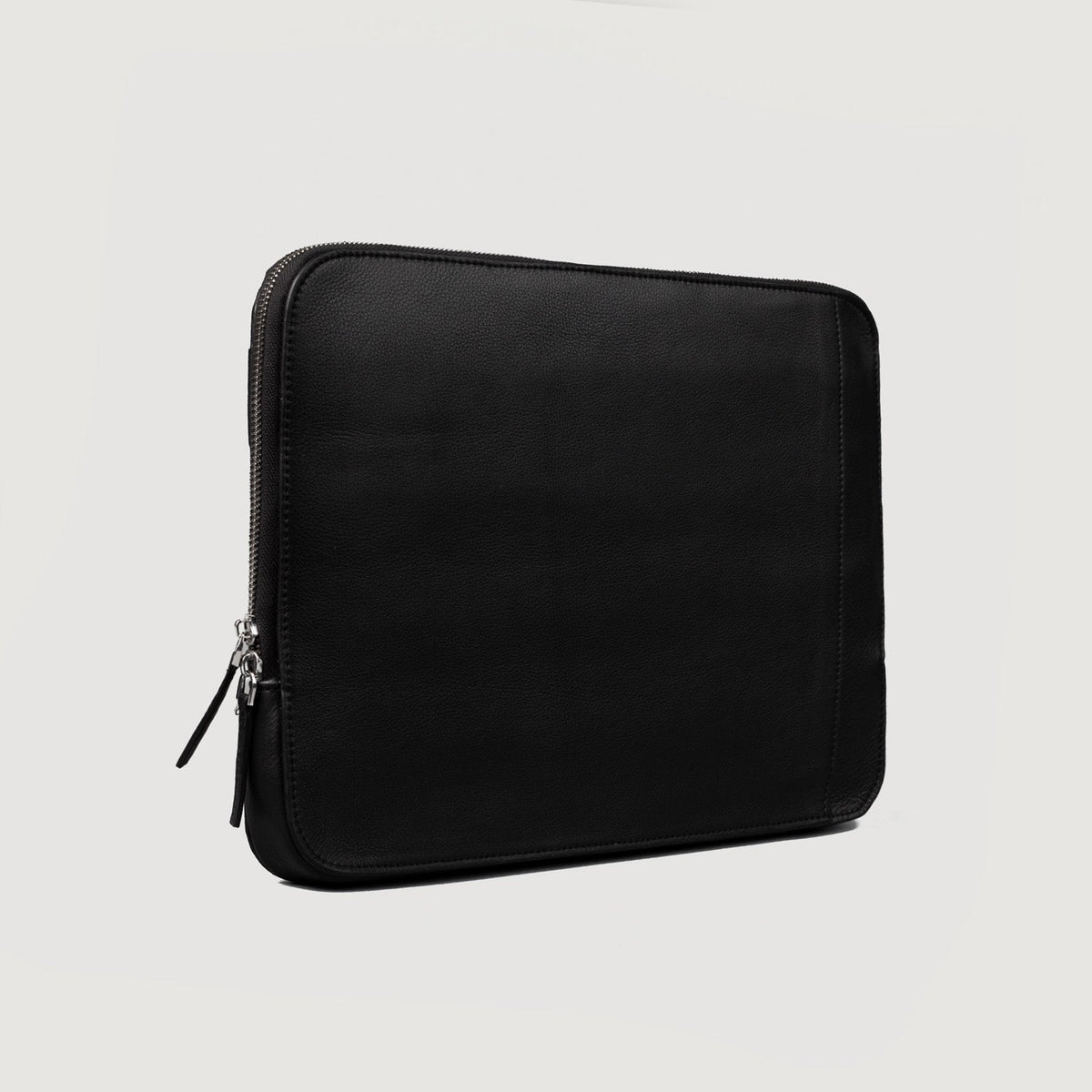 Brex Baxter Black Leather Laptop Sleeve - black leather laptop sleeve, view 7