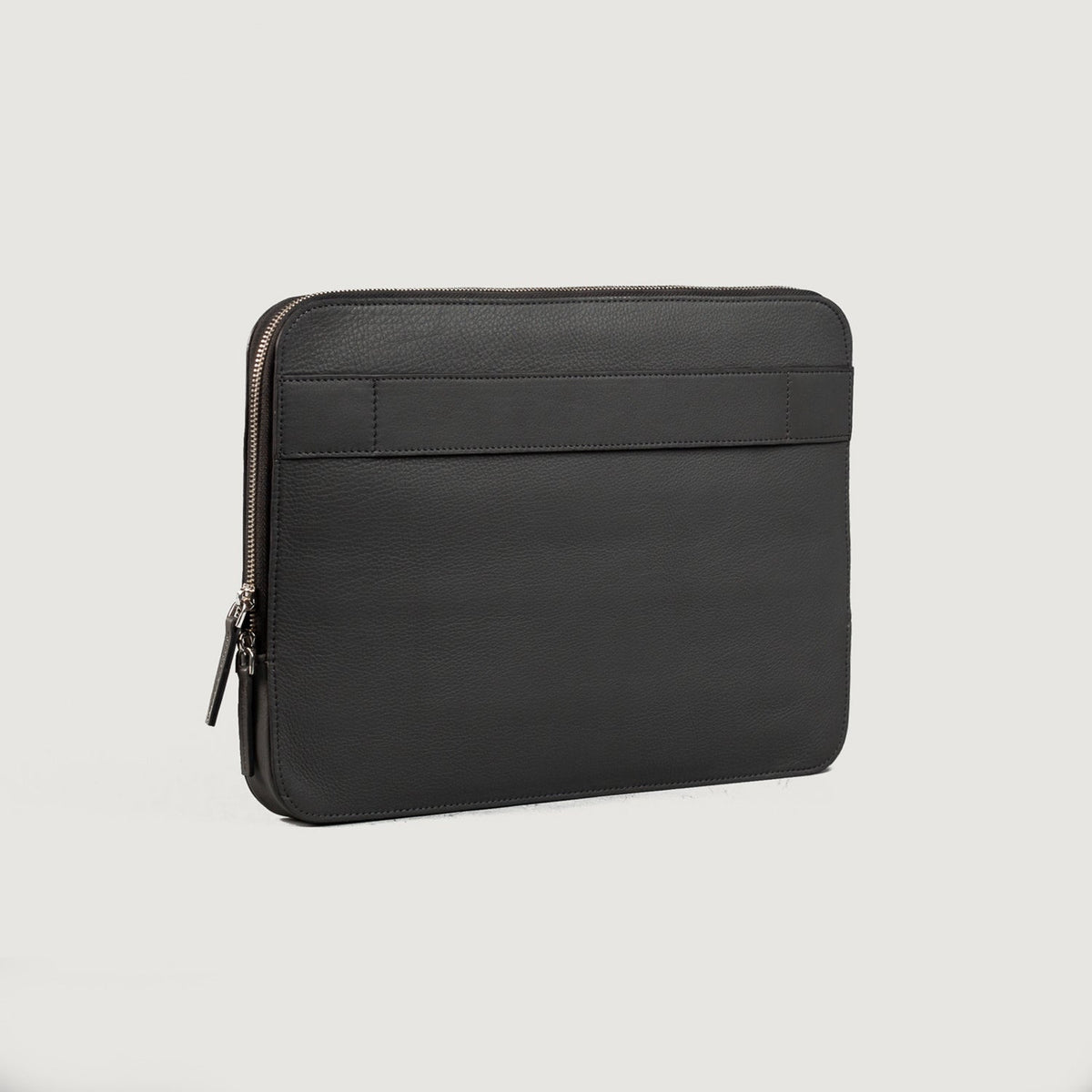 Brex Baxter Grey Leather Laptop Sleeve - grey leather laptop sleeve, view 6