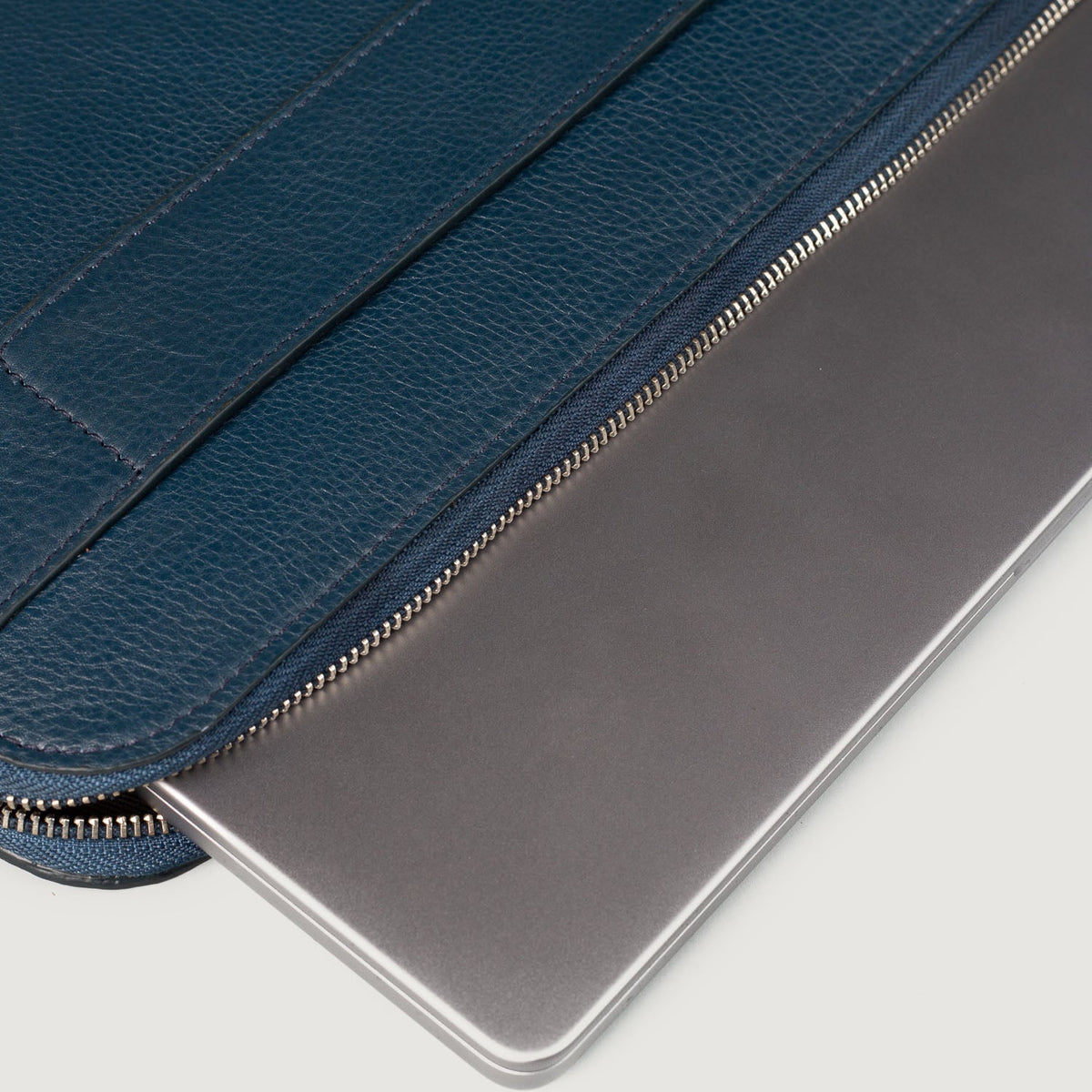 Brex Baxter Midnight Blue Leather Laptop Sleeve - midnight blue leather laptop sleeve, view 4