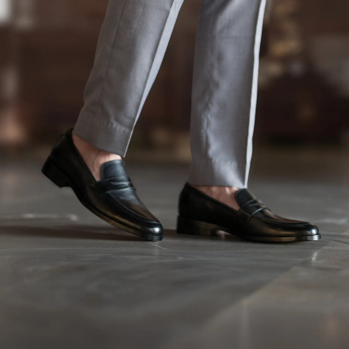 Baxton Black Leather Loafers - men's loafers in black genuine leather, view 8