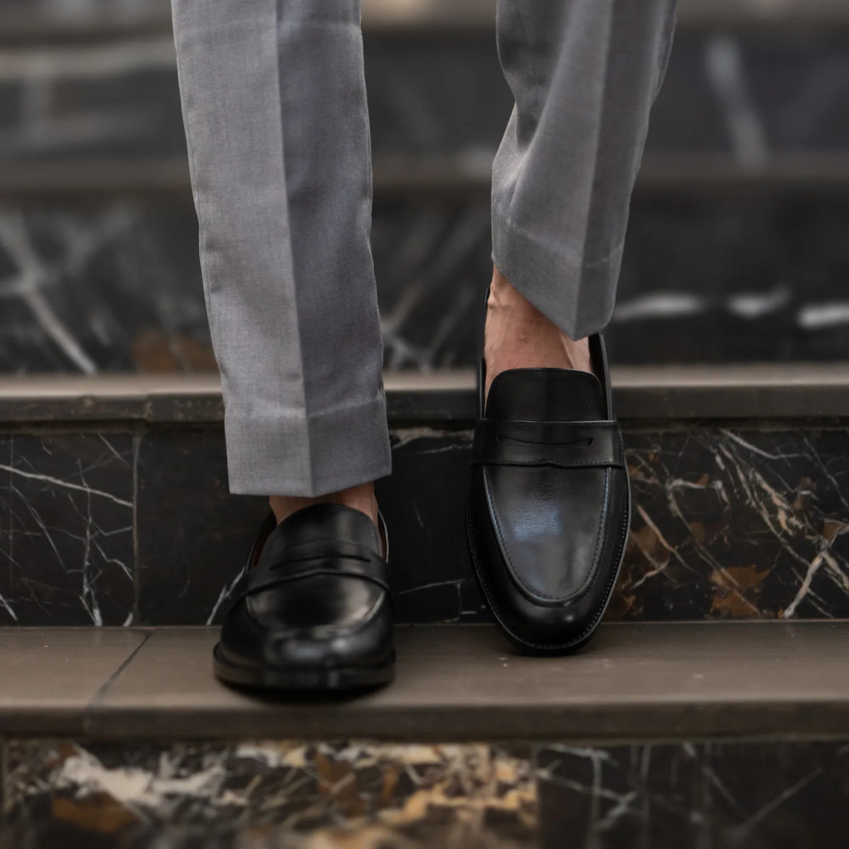 Baxton Black Leather Loafers - men's loafers in black genuine leather, view 9