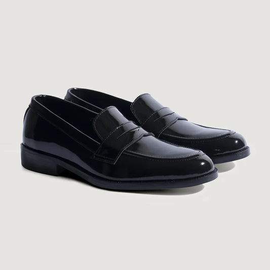 Baxton Black Patent Leather Loafers - men's loafers in black patent leather, view 1