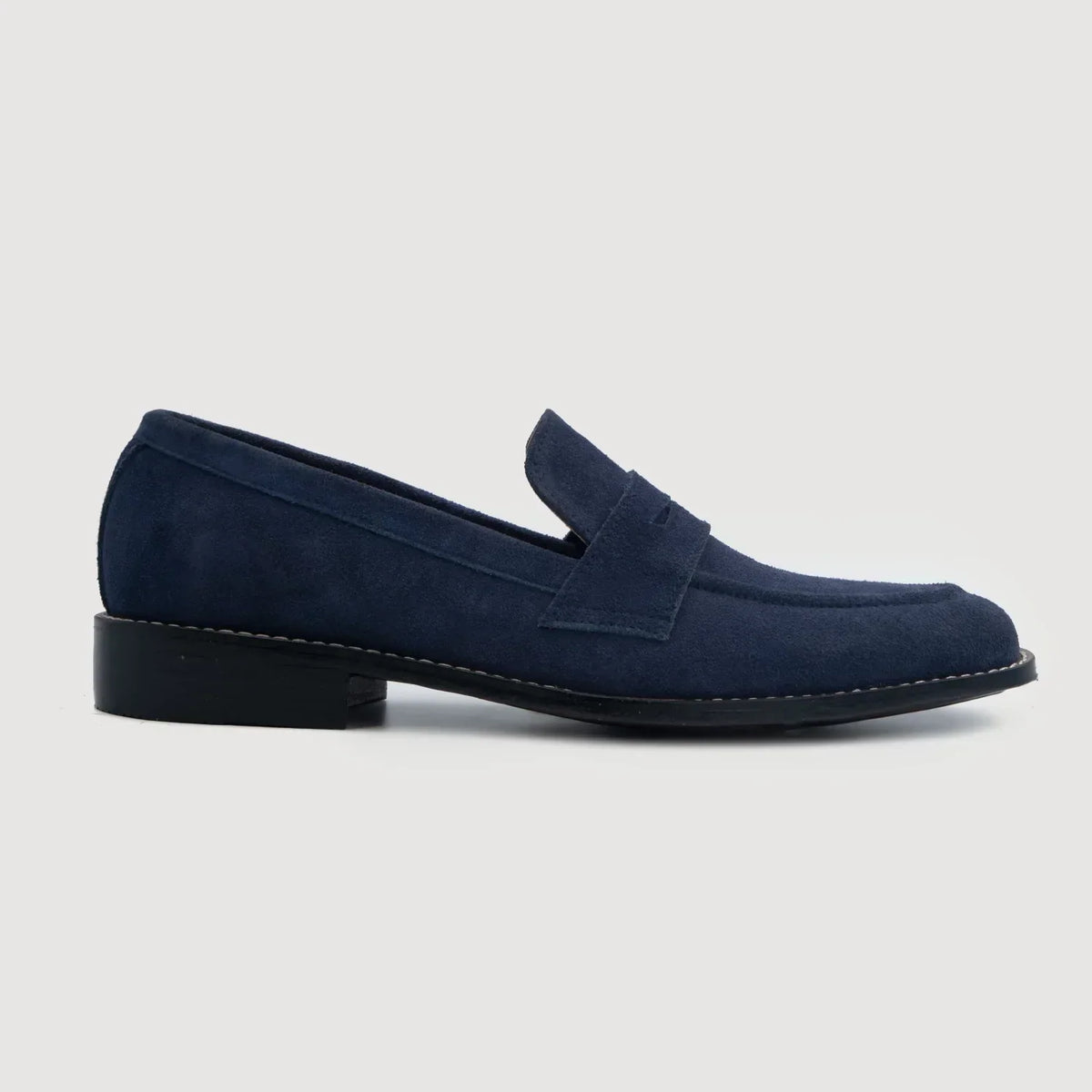 Baxton Blue Suede Leather Loafers - men's loafers in blue suede leather, view 2
