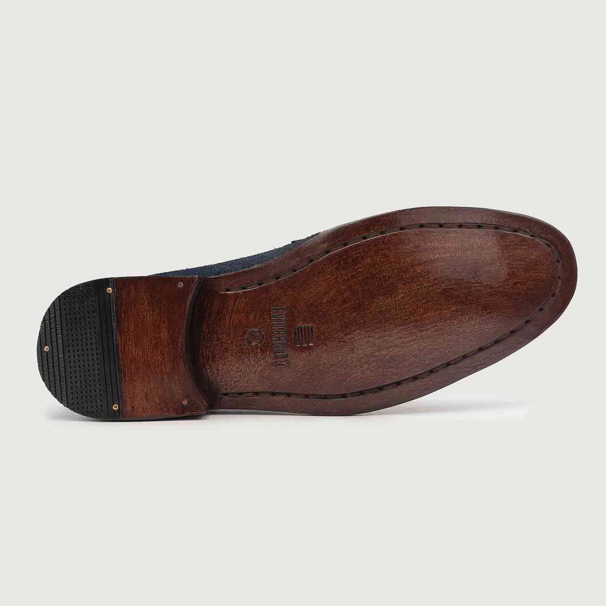 Baxton Blue Suede Leather Loafers - men's loafers in blue suede leather, view 5
