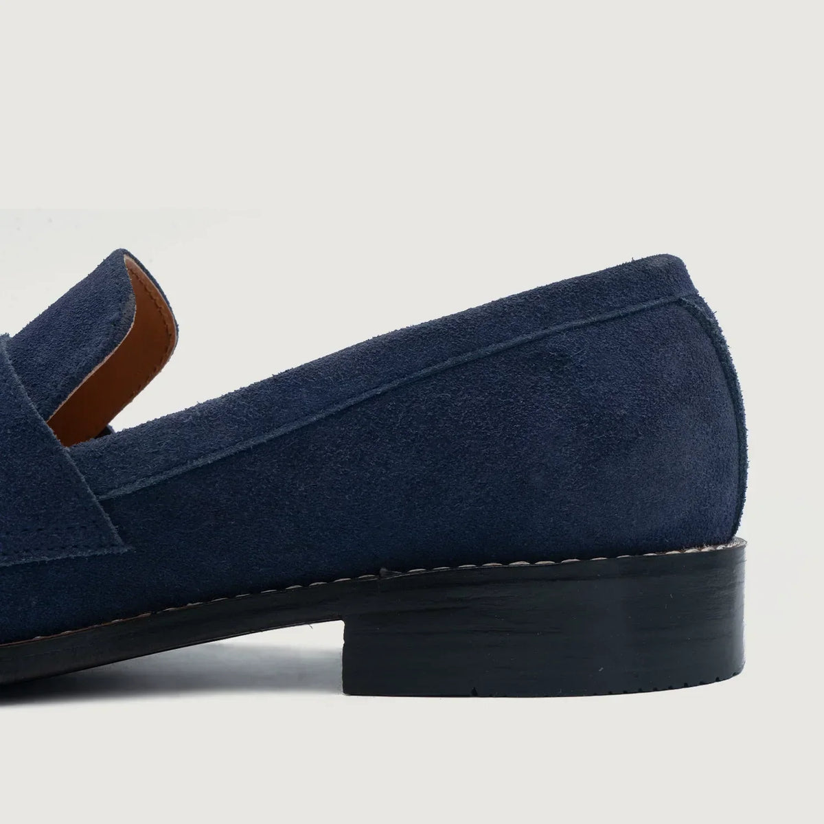 Baxton Blue Suede Leather Loafers - men's loafers in blue suede leather, view 6