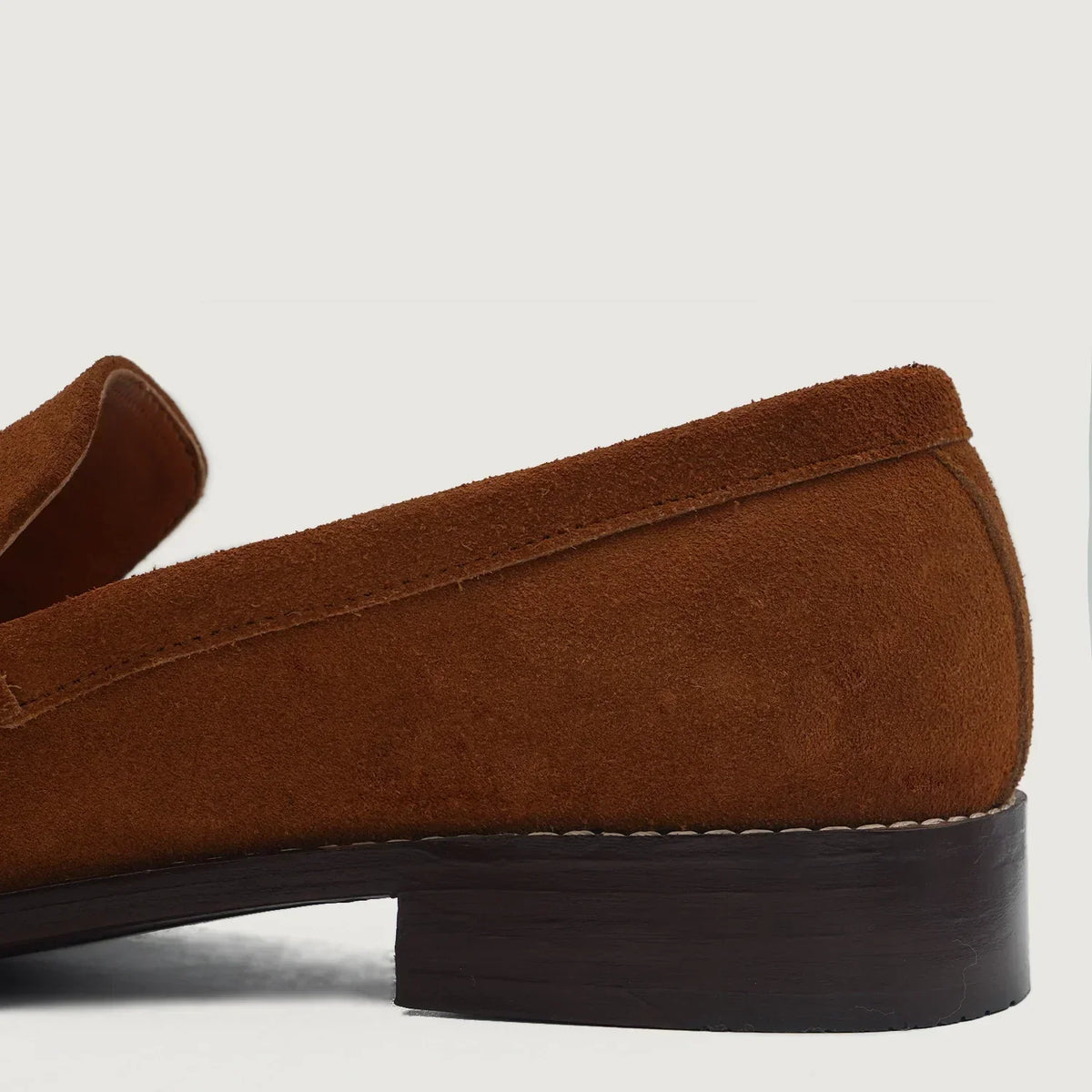 Baxton Brown Suede Leather Loafers - men's loafers in brown suede leather, view 6