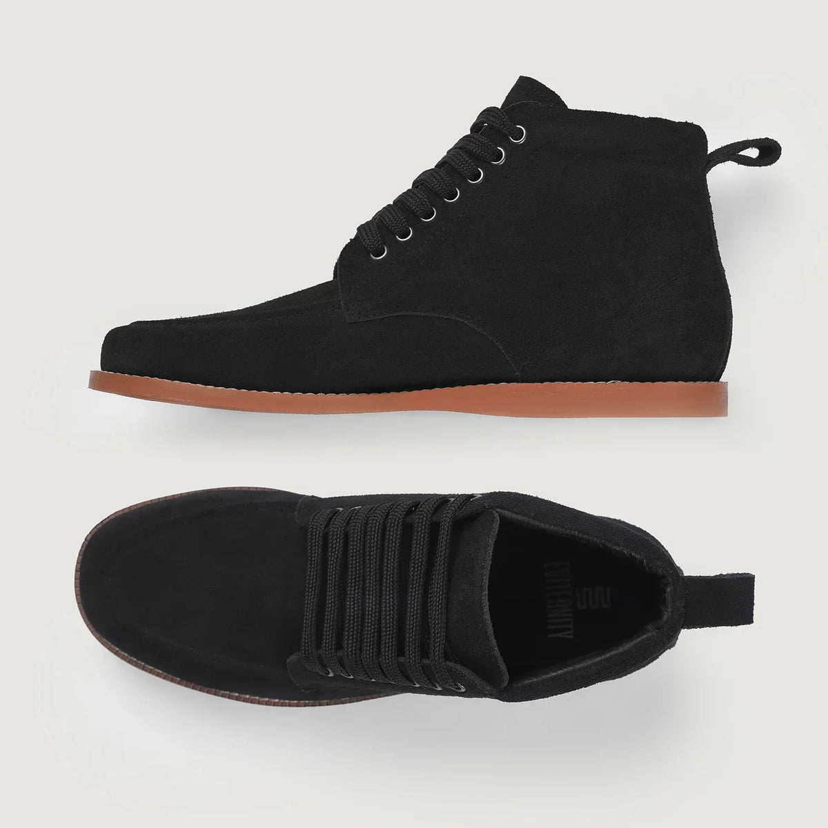 Bearman Moc Toe Black Suede Boots - men's boots in black suede leather, view 3