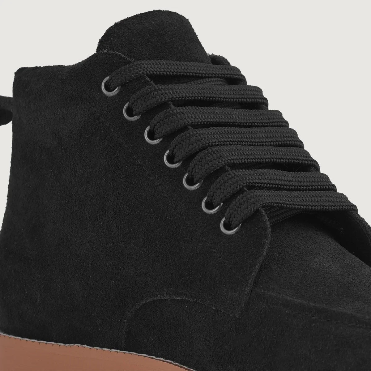 Bearman Moc Toe Black Suede Boots - men's boots in black suede leather, view 4