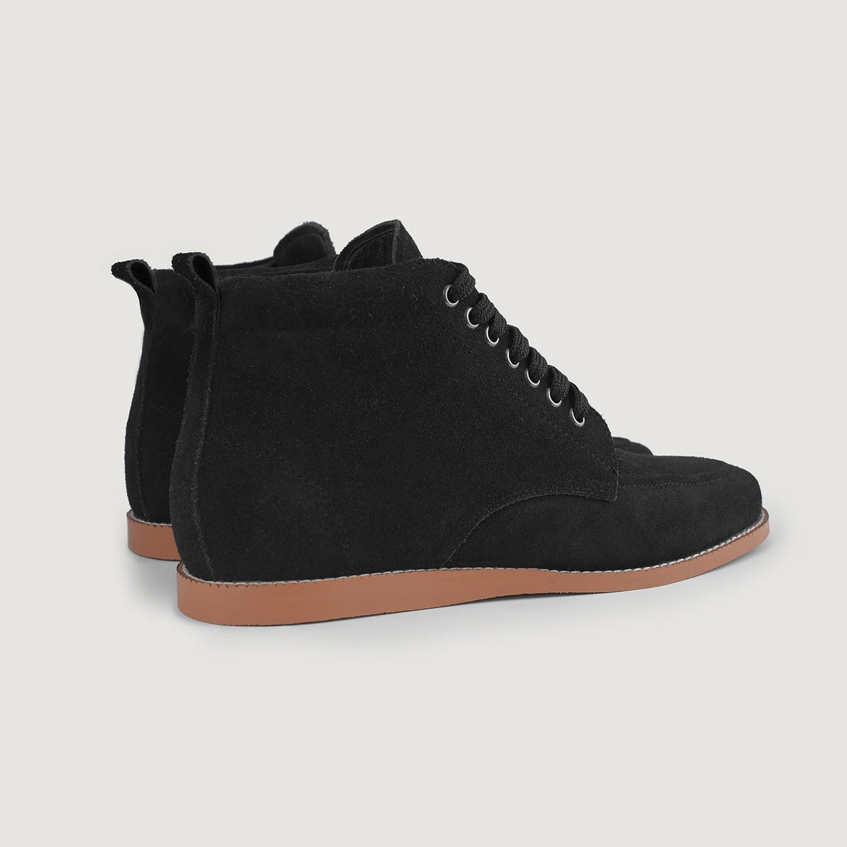 Bearman Moc Toe Black Suede Boots - men's boots in black suede leather, view 5