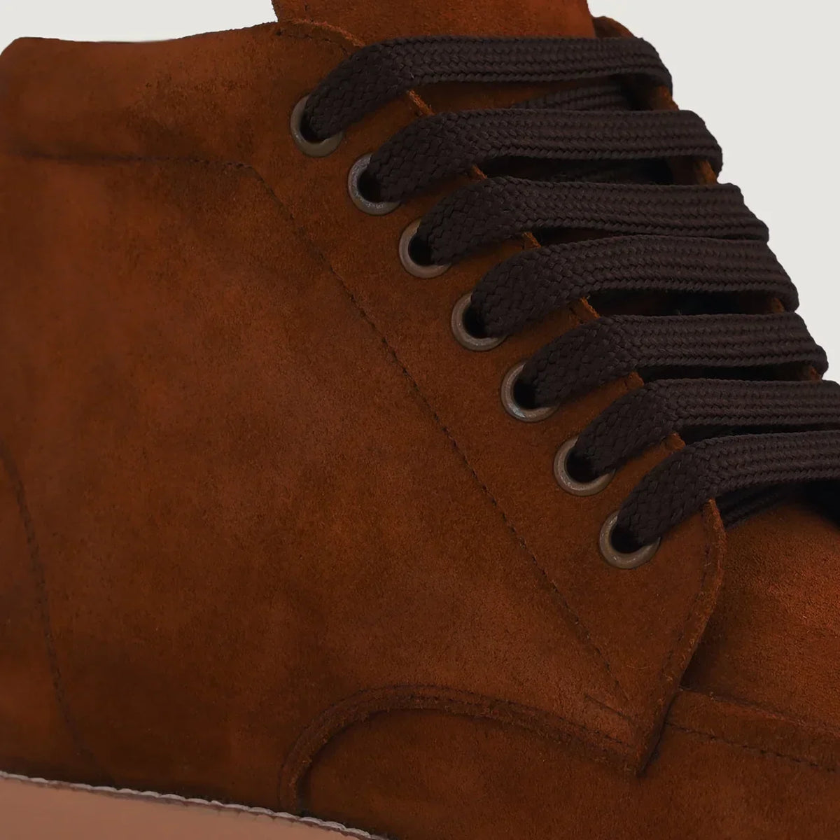 Bearman Moc Toe Brown Suede Boots - men's boots in brown suede leather, view 4