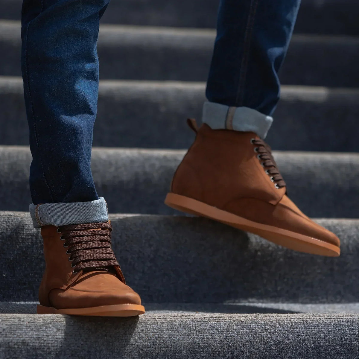 Bearman Moc Toe Pull-up Brown Leather Boots - men's boots in brown pull-up leather, view 10