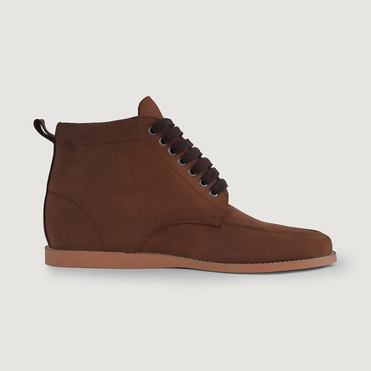Bearman Moc Toe Pull-up Brown Leather Boots - men's boots in brown pull-up leather, view 2