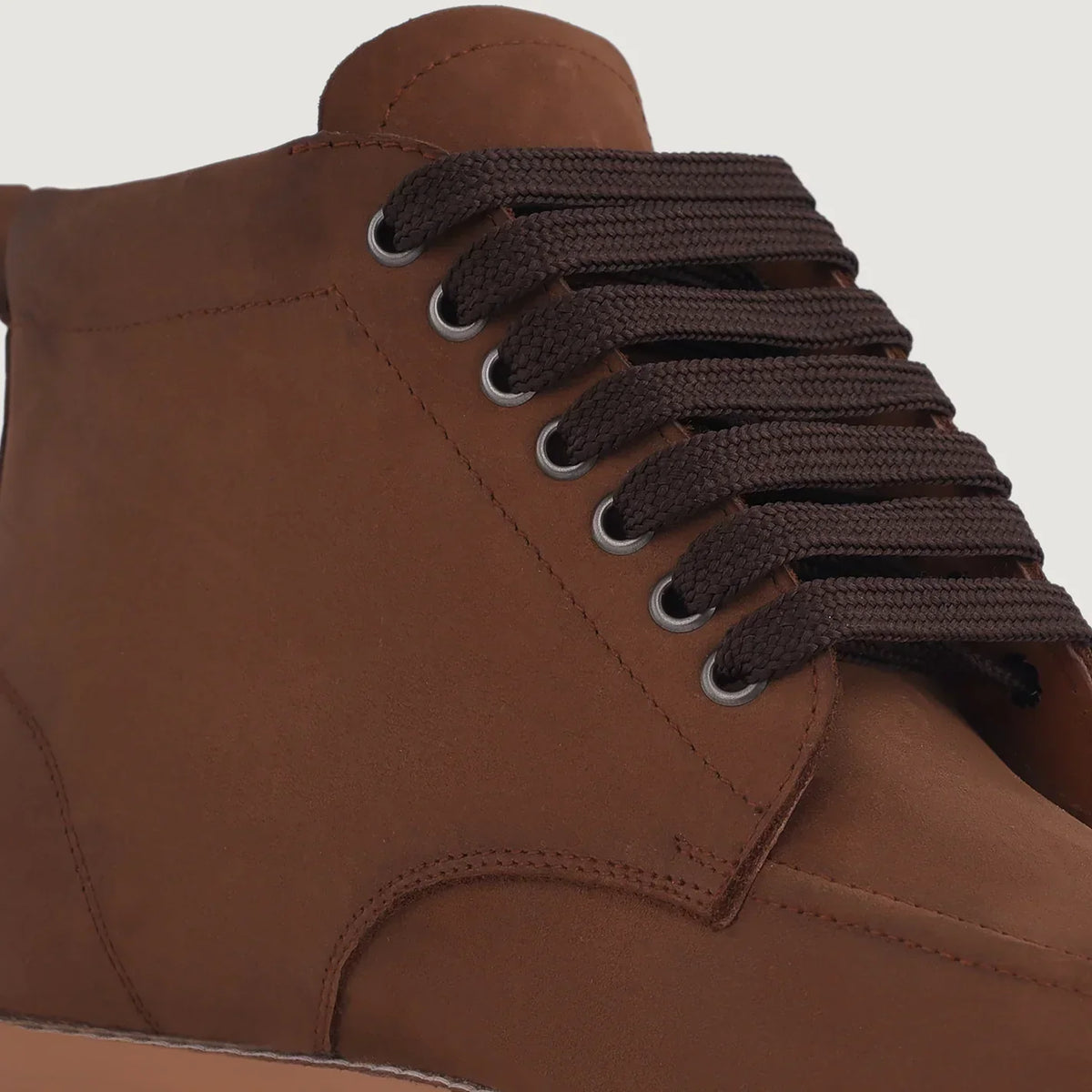 Bearman Moc Toe Pull-up Brown Leather Boots - men's boots in brown pull-up leather, view 4