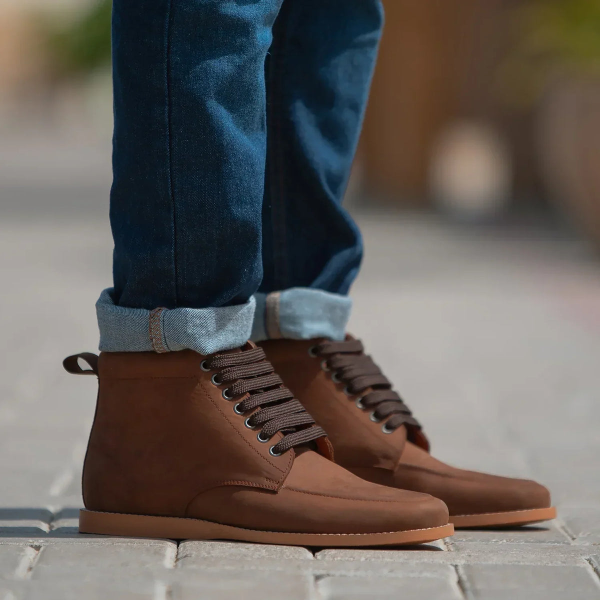 Bearman Moc Toe Pull-up Brown Leather Boots - men's boots in brown pull-up leather, view 8