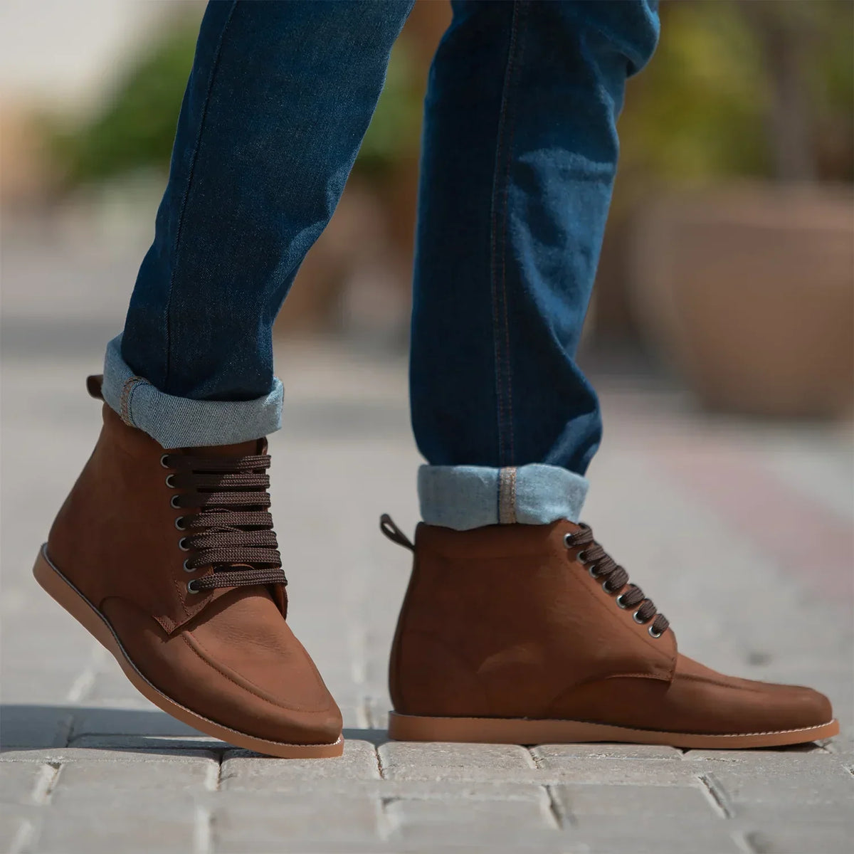 Bearman Moc Toe Pull-up Brown Leather Boots - men's boots in brown pull-up leather, view 9