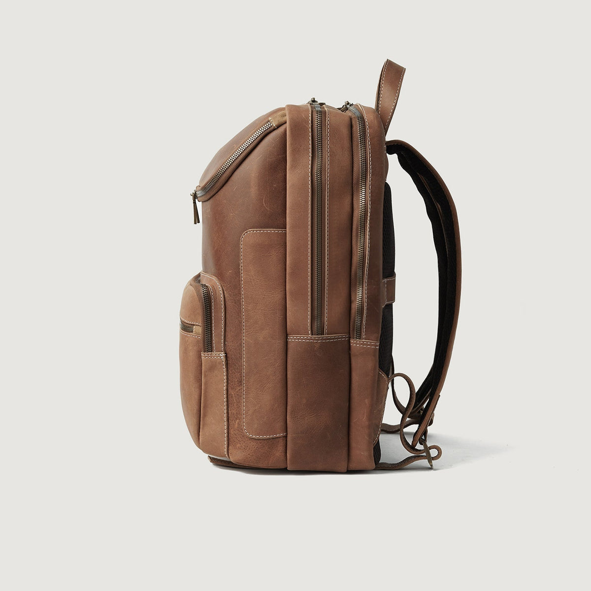 Brex Bedford Vintage Tan Leather Backpack - tan vintage leather backpack, view 4