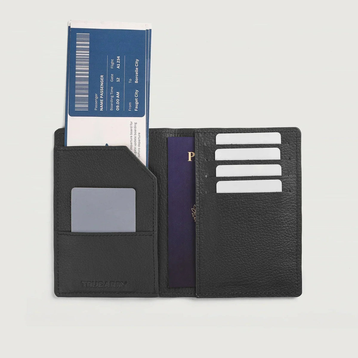 Brex Bernardi Black Leather Travel Wallet - black travel leather wallet, view 5