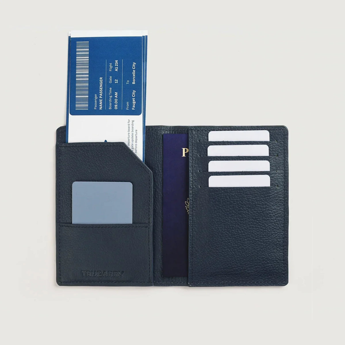 Brex Bernardi Blue Leather Travel Wallet - blue travel leather wallet, view 4
