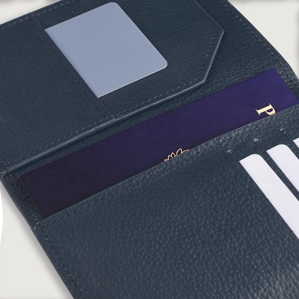 Brex Bernardi Blue Leather Travel Wallet - blue travel leather wallet, view 5