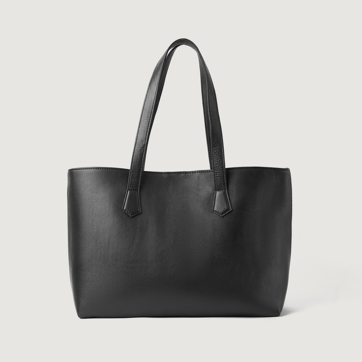 Brex Bianca Black Leather Tote Bag - black leather tote bag, view 3