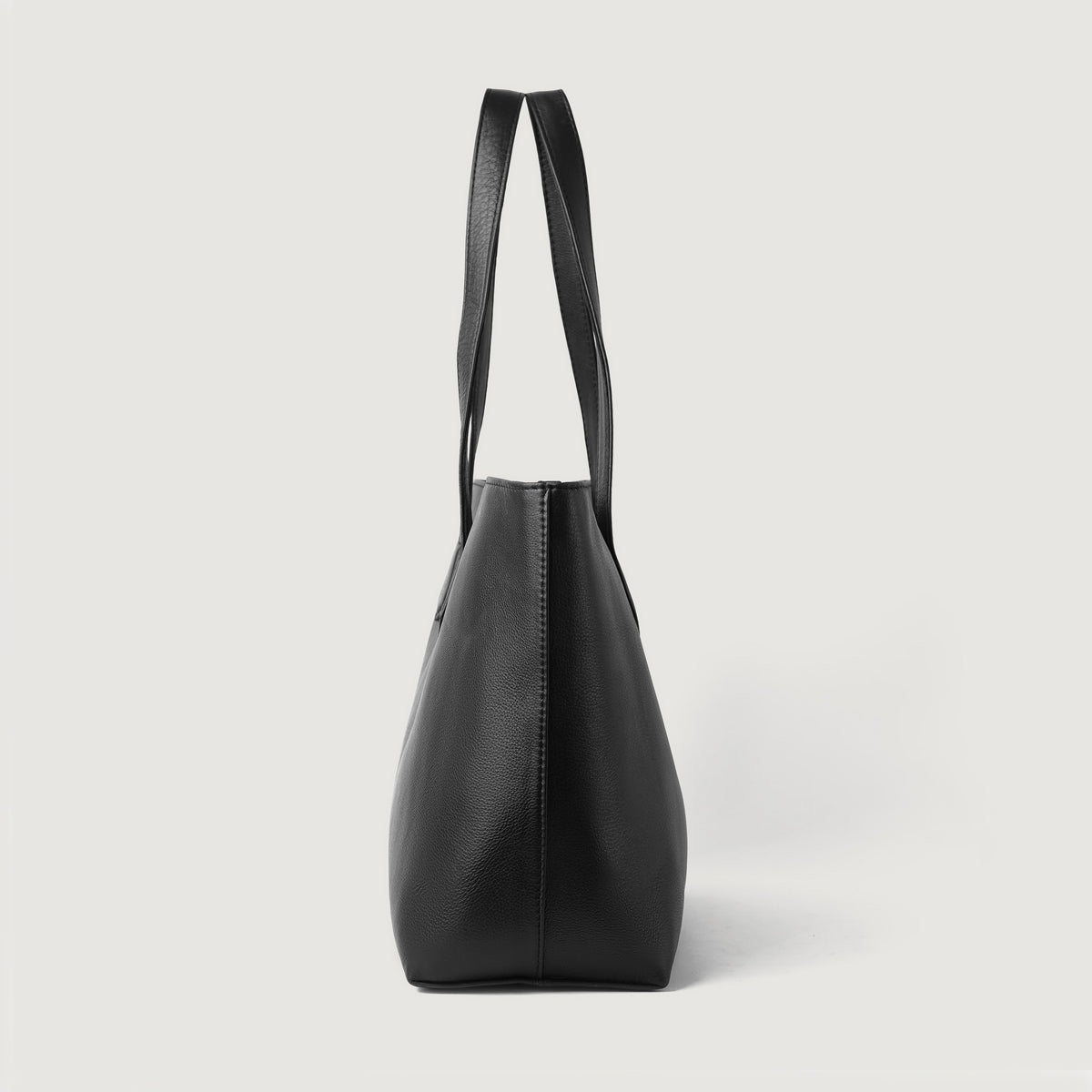 Brex Bianca Black Leather Tote Bag - black leather tote bag, view 4