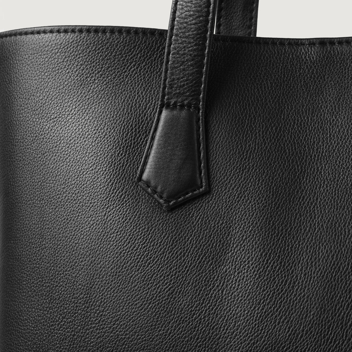 Brex Bianca Black Leather Tote Bag - black leather tote bag, view 6