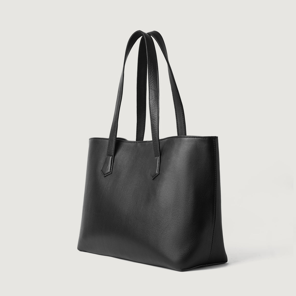 Brex Bianca Black Leather Tote Bag - black leather tote bag, view 7