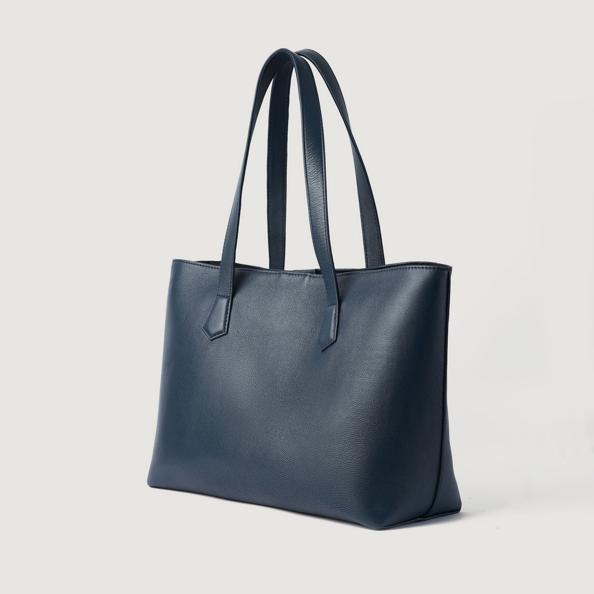 Brex Bianca Blue Leather Tote Bag - blue leather tote bag, view 3