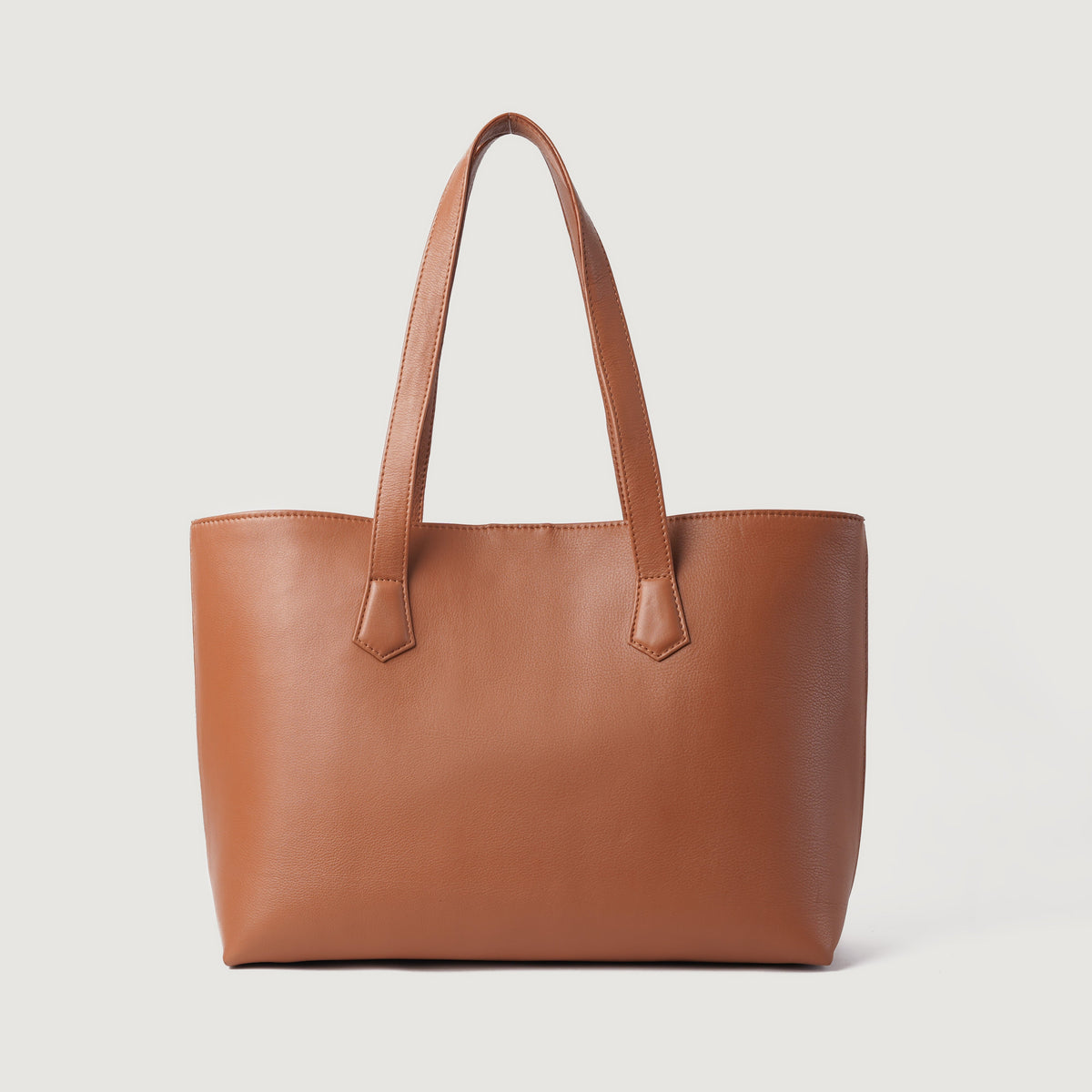 Brex Bianca Brown Leather Tote Bag - brown leather tote bag, view 3