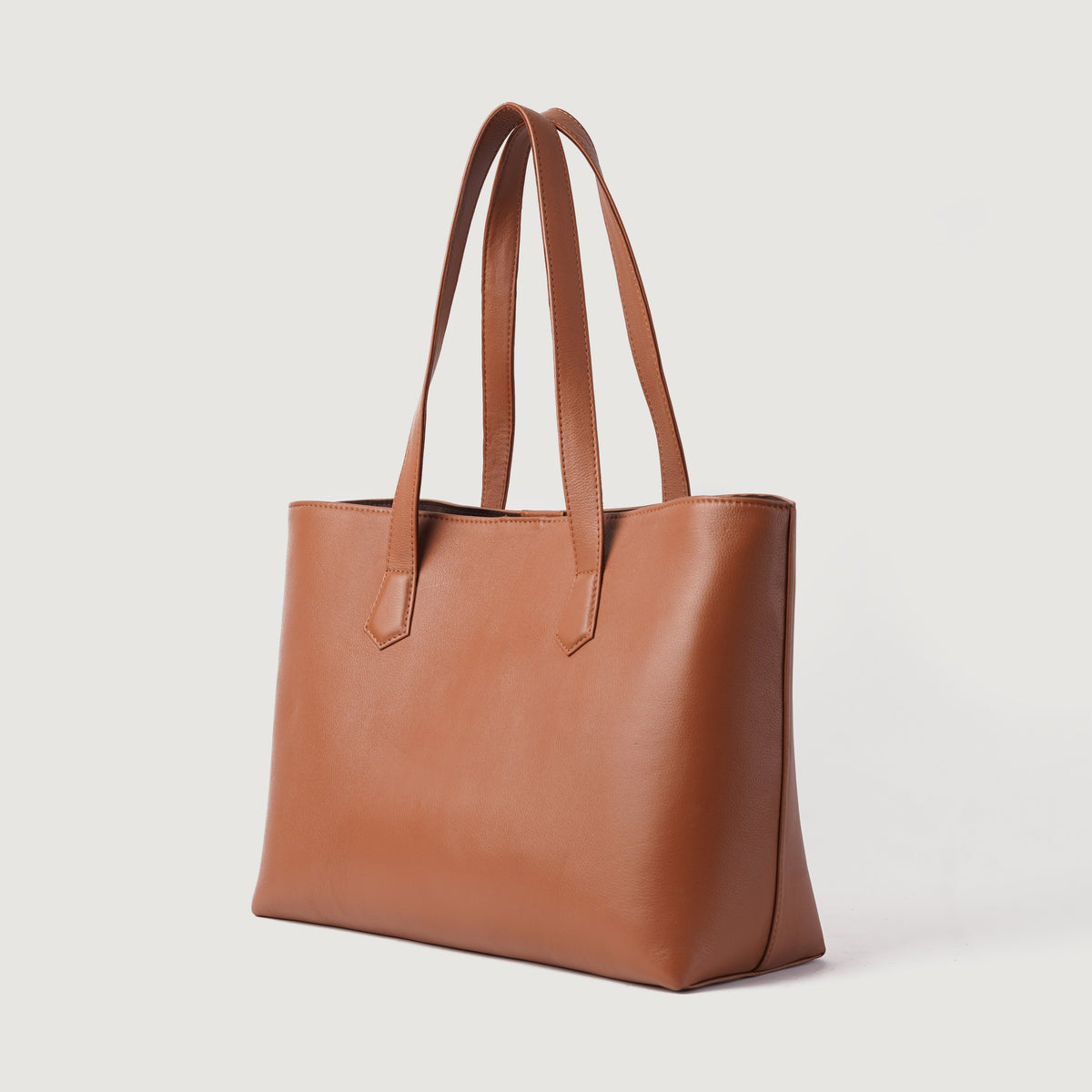 Brex Bianca Brown Leather Tote Bag - brown leather tote bag, view 4